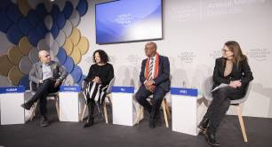 The panel at the Social Innovation in Action session at the World Economic Forum in Davos 2025