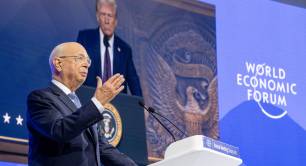 Klaus Schwab and Donald Trump at Davos 2025